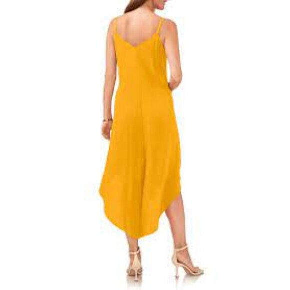 NWT Vince Camuto Tie Shoulder Asymmetric Crop Jumpsuit in Tuscan Sun - Picture 2 of 2